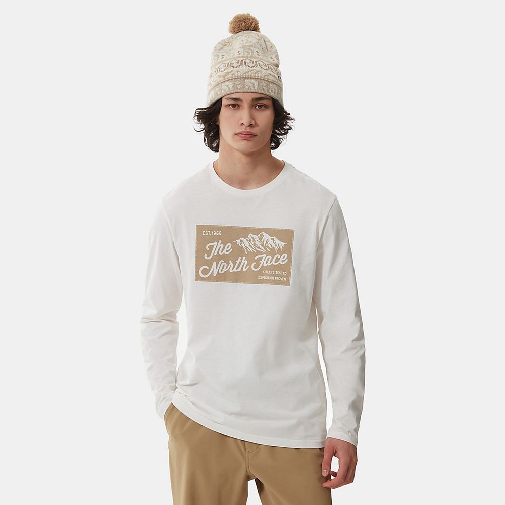 The North Face Long Sleeve Mens Australia - The North Face Image Ideals Long-Sleeve White (LSH-01853